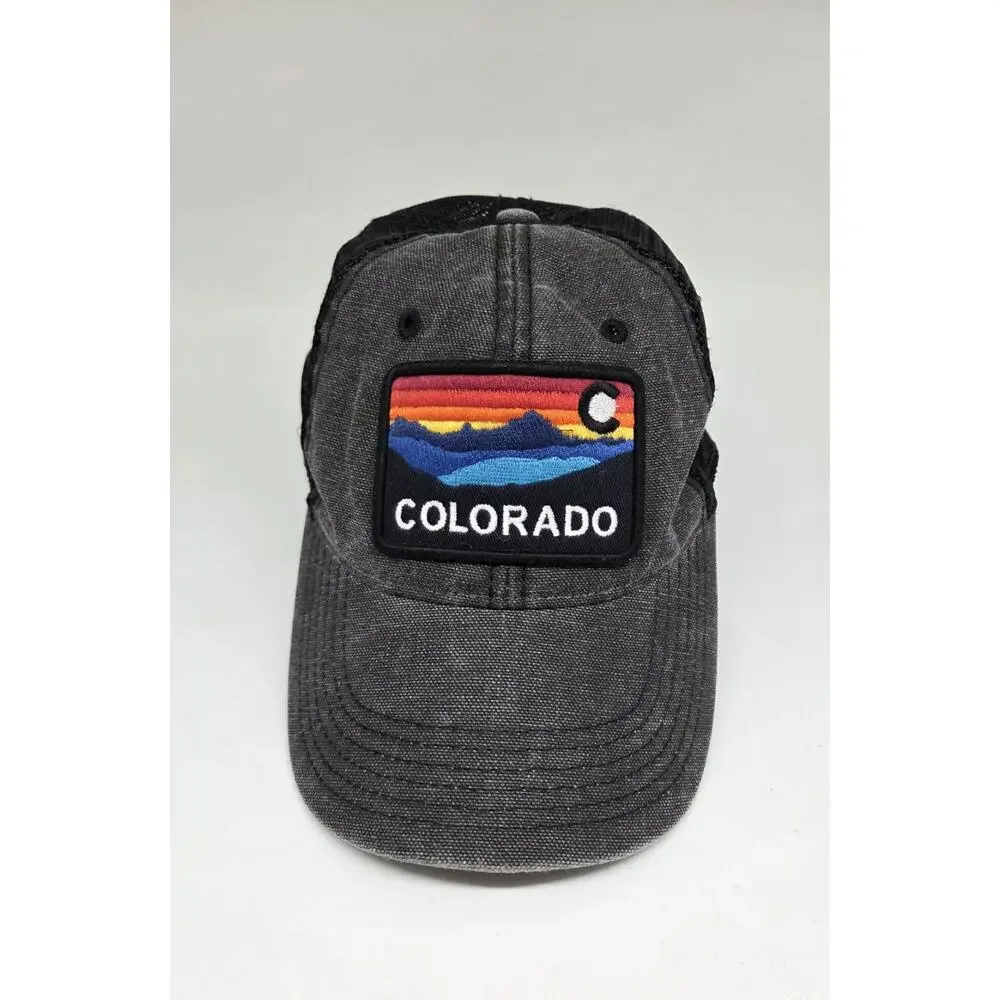 Colorado Legacy Snap‎ Back Trucker Hat Black With Patch Unisex OS